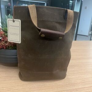 Elegant Tan and Burgundy Tote Bag Set